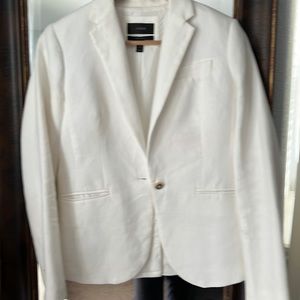 White Linen blazer.
